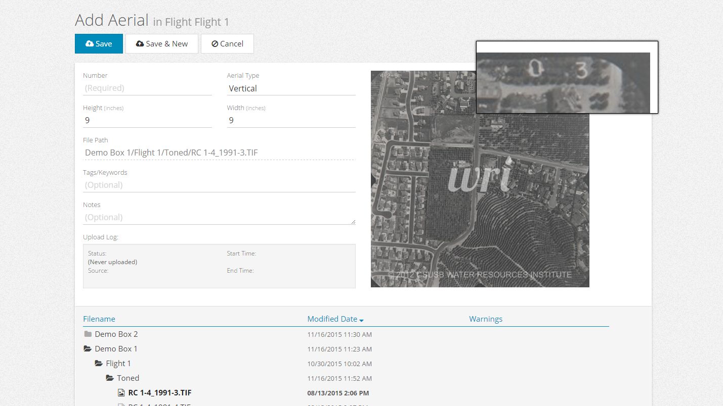 Aerial archive manager