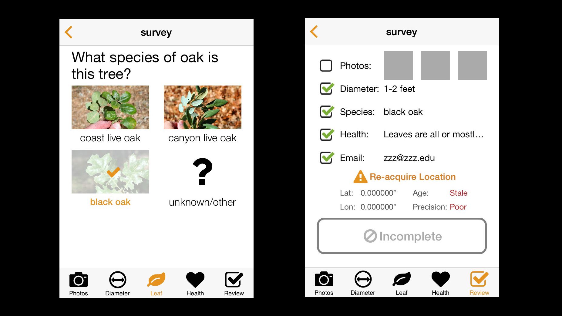 GSOB Mobile app screens
