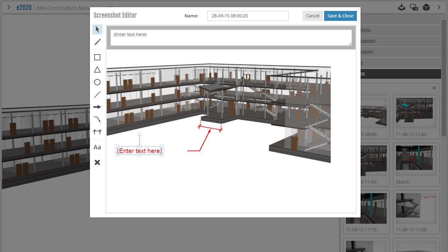 BIM screenshot editor