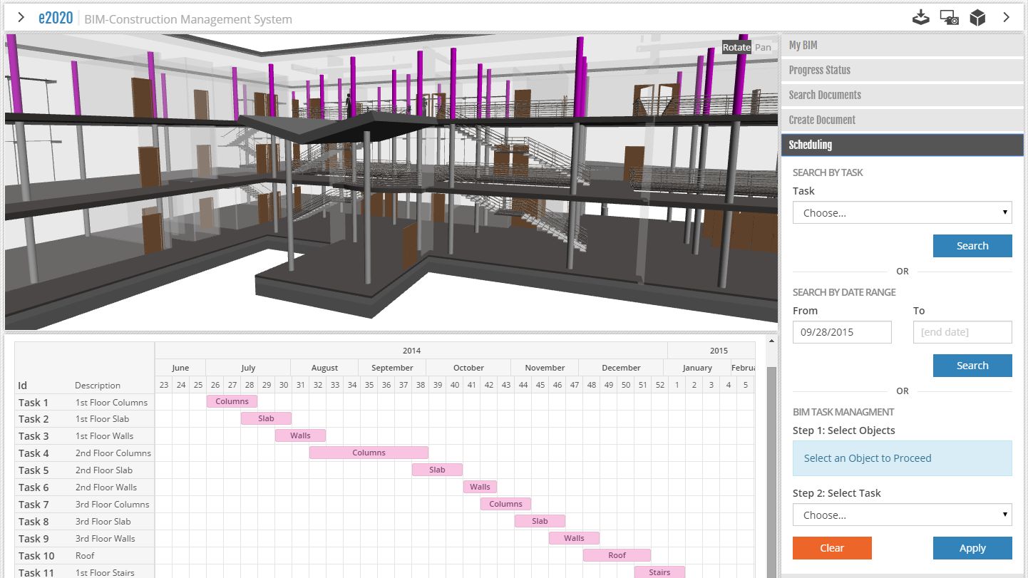 BIM Gantt chart